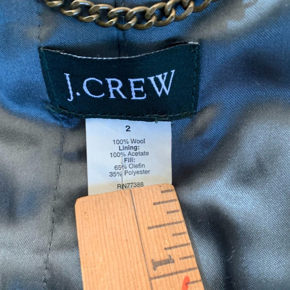 J. CREW Navy Soft Felted Peacoat Jacket Coat Womens Size‎ 2 100% Wool Thinsulate - Picture 3 of 10
